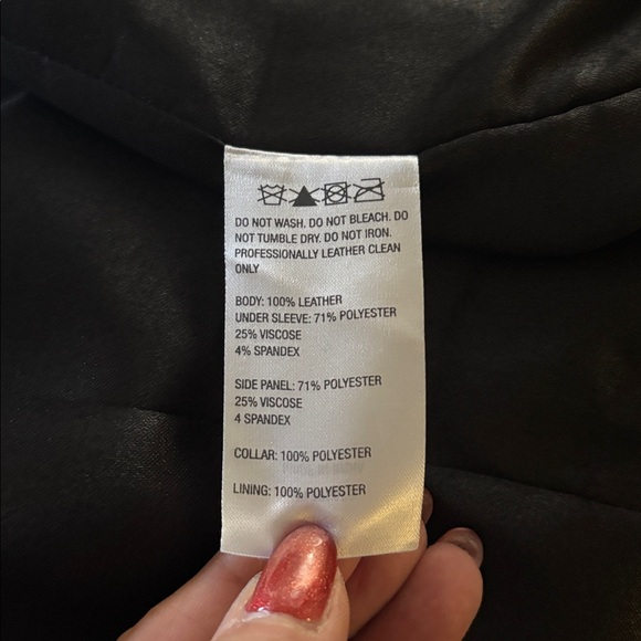 IMAN Black Leather Jacket with Gold Accents - Picture 14 of 16